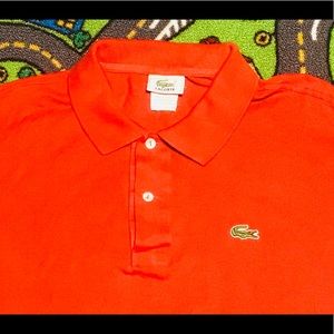 Lacoste Mens large orange polo embroidered gator